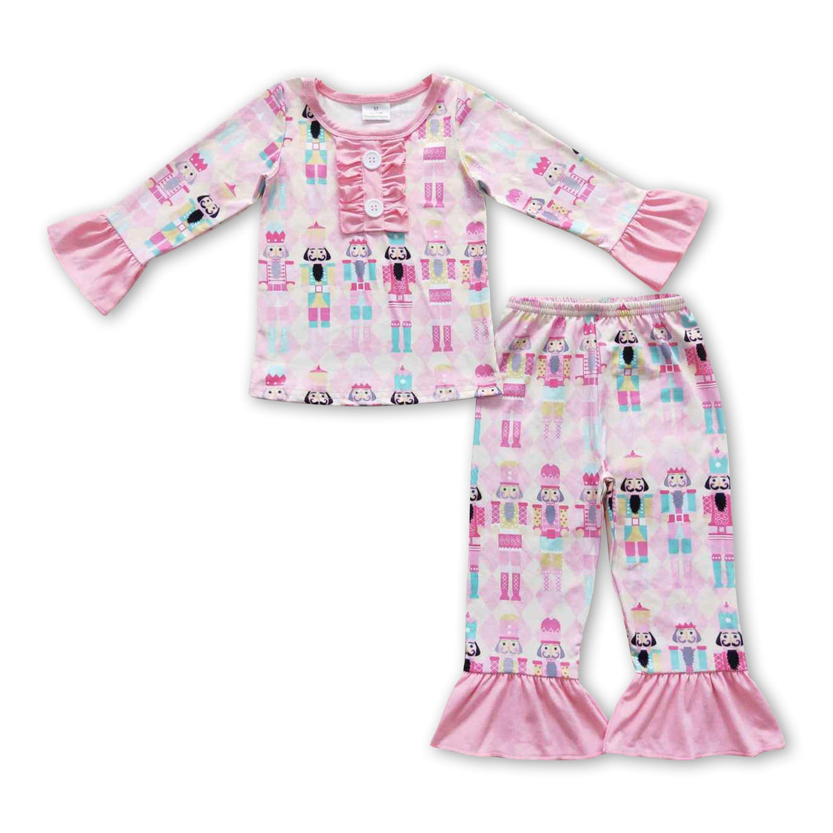 Pink long sleeves ballet girls Christmas pajamas