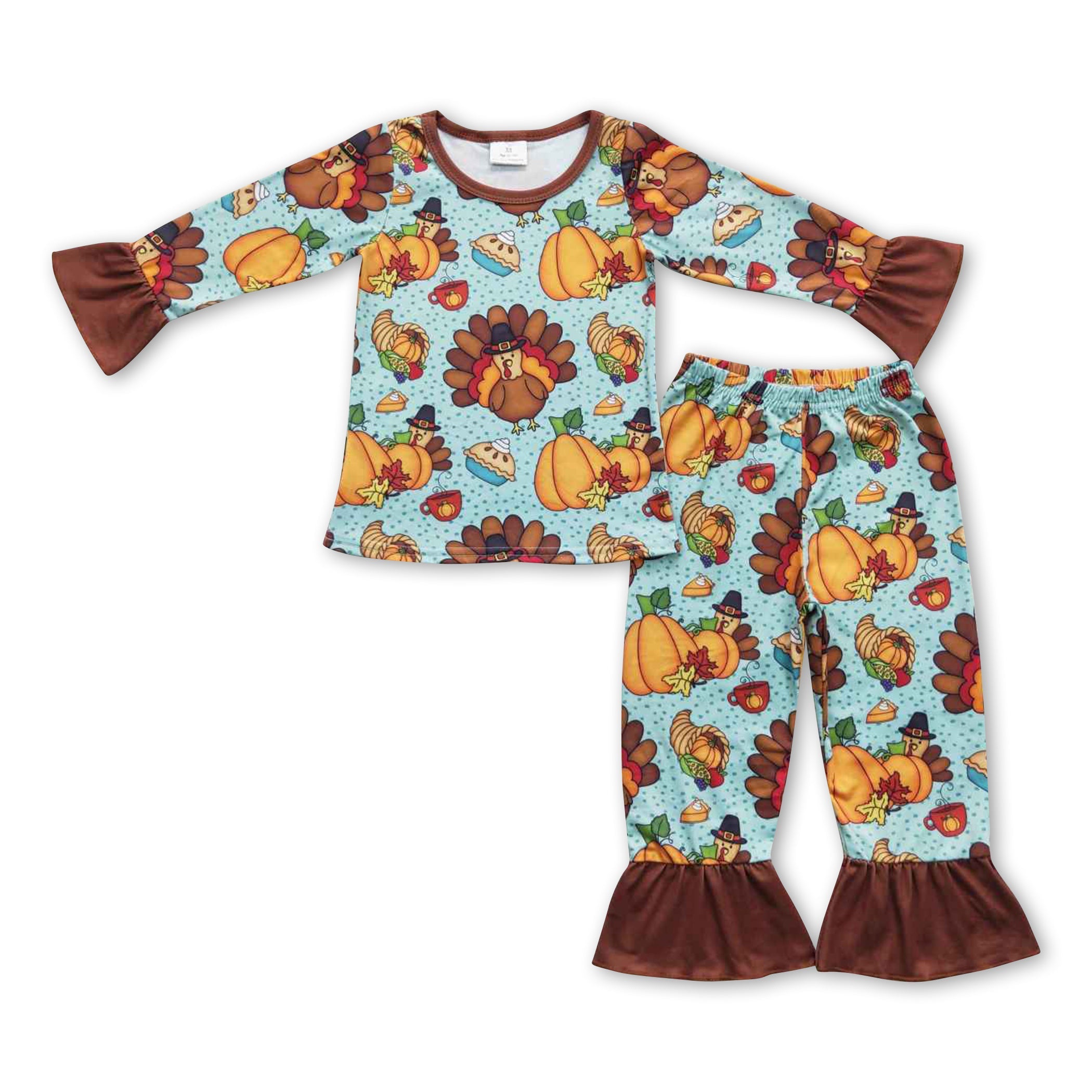 Thanksgiving pajamas best sale baby girl