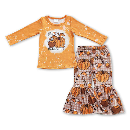 All the fall vibes top pants girls clothing set