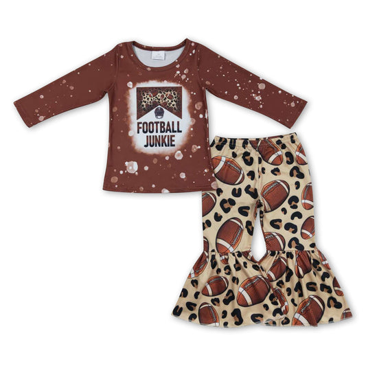 Brown top leopard football pants girls clothing