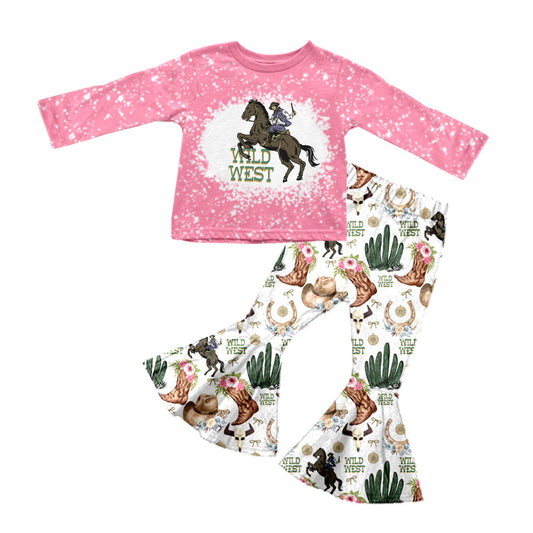 Pink wild west horse boots cactus girls western outfits
