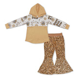 Happy New yeart hoodie gold sequin pants girls clothing