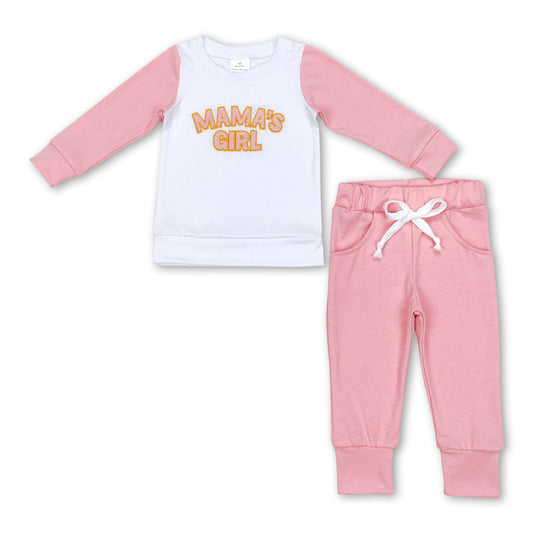 Mama's girl top pocket pants children outfits