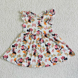 Flutter sleeve cute mouse baby girls summer twirl dresses