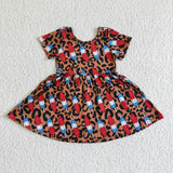 Popsicle leopard kids girls 4th of july dress