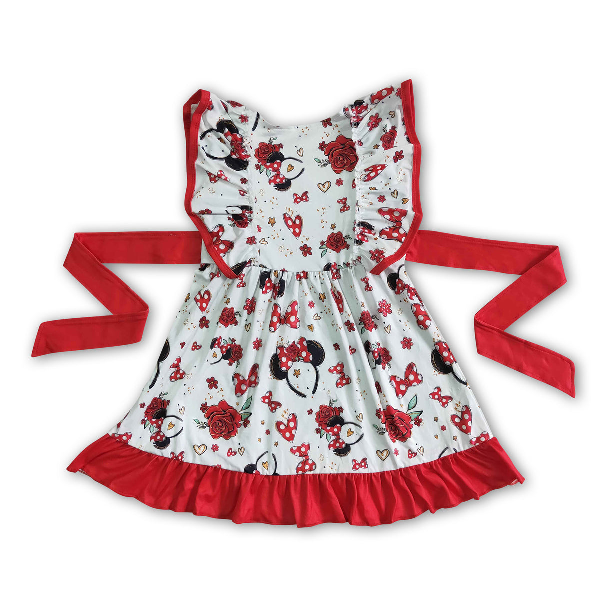 Cute ears belt girls boutique summer dress