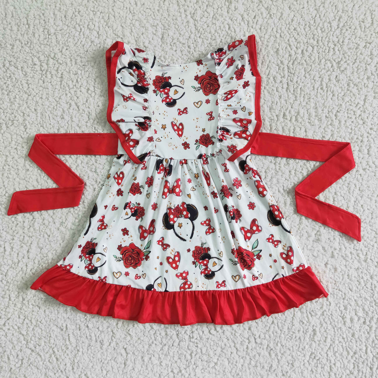 Cute ears belt girls boutique summer dress