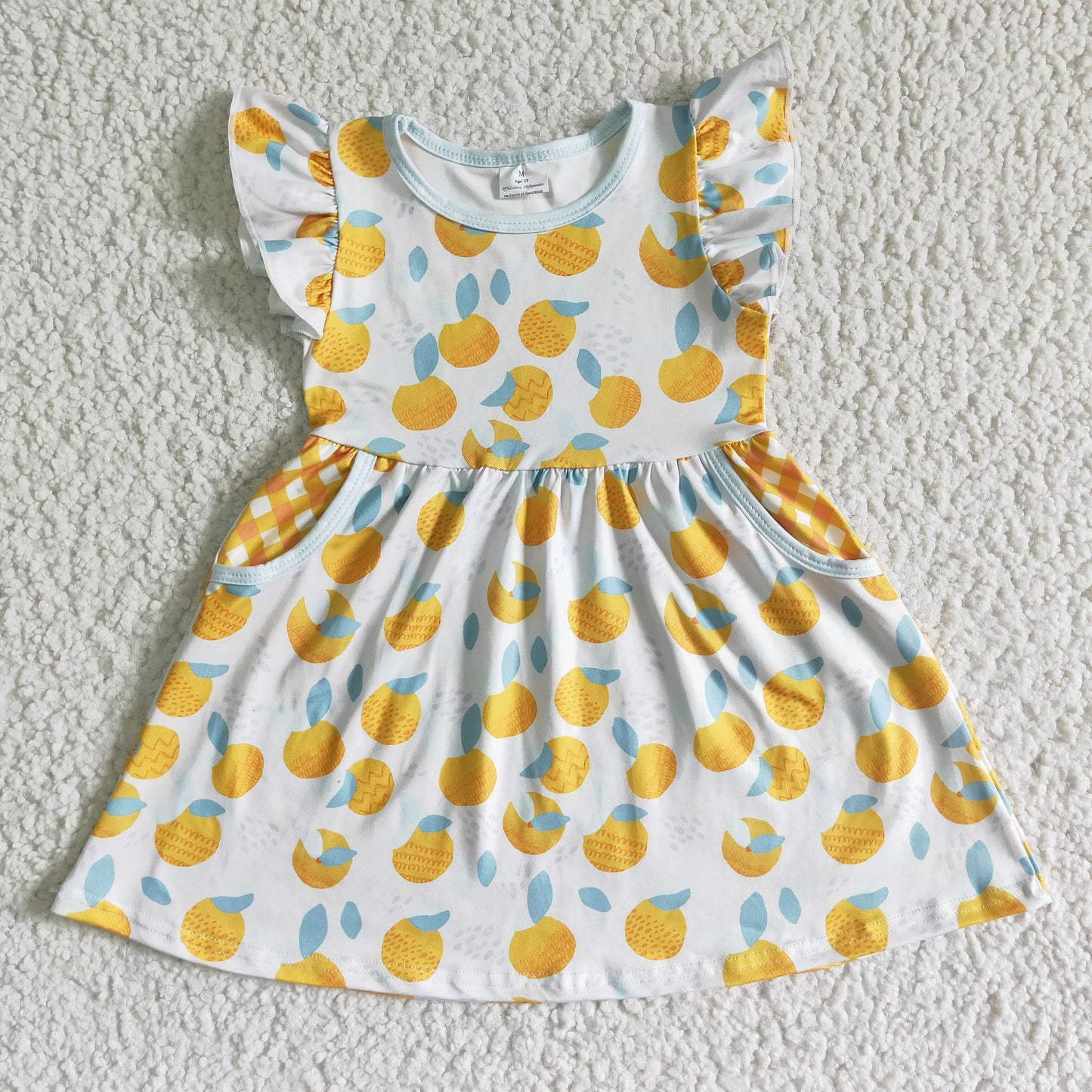 Peach pocket kids girls summer dresses