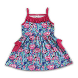 Sleeveless flamingo pocket baby girls summer dress