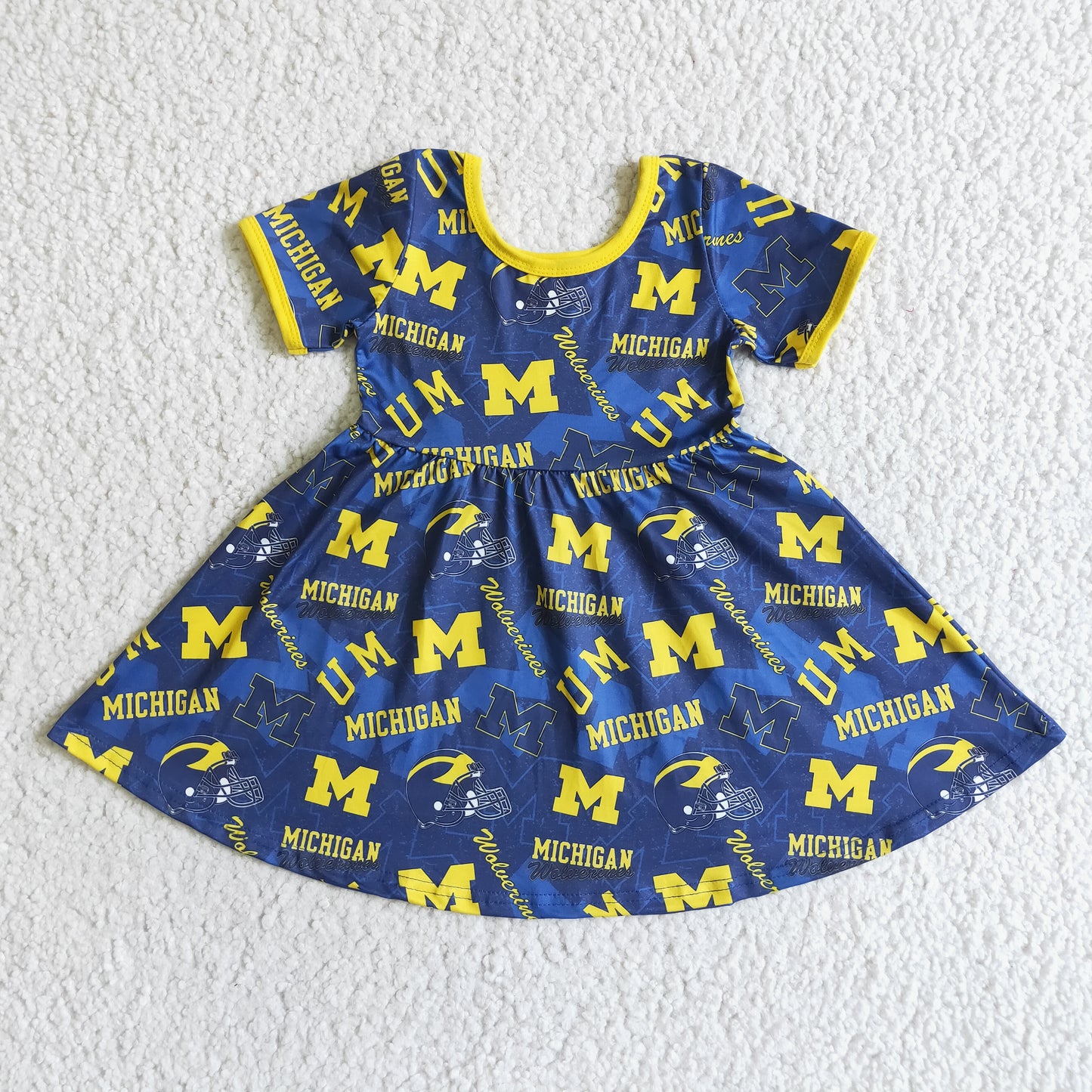 Short sleeve baby girls twirl team dresses