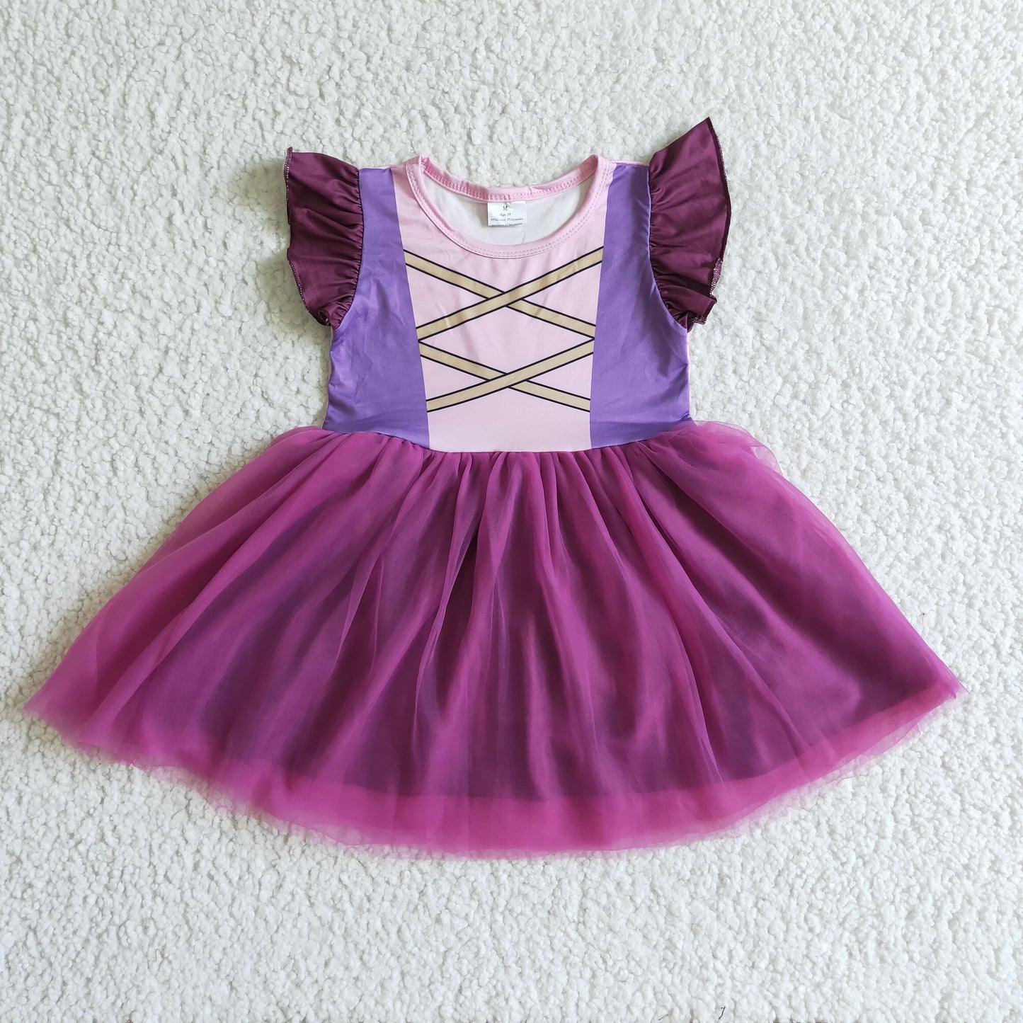 Flutter sleeve lavender tulle girls witches Halloween dresses