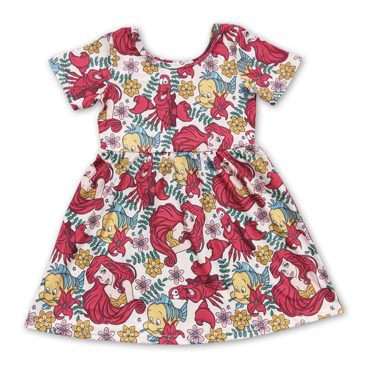 Fish crab sea princess toddler girls summer dress