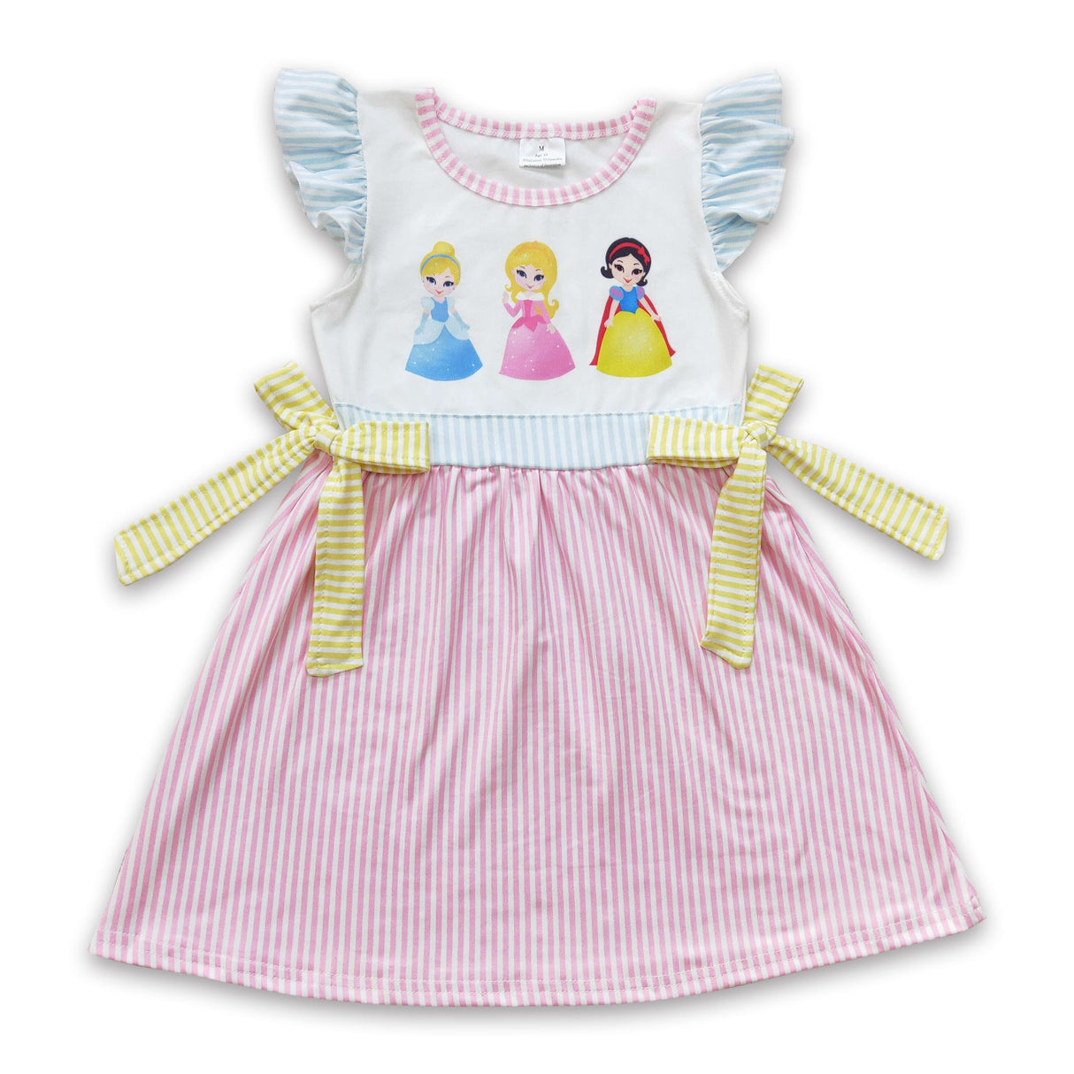 Flutter sleeves stripe princess girls summer dresses