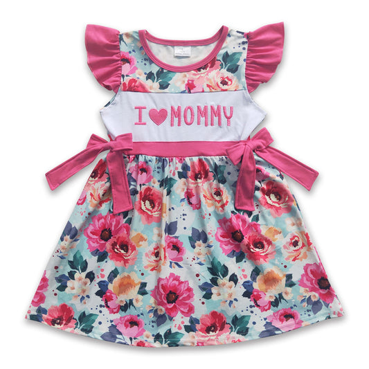 I love MOMMY floral mother's day baby girls dress