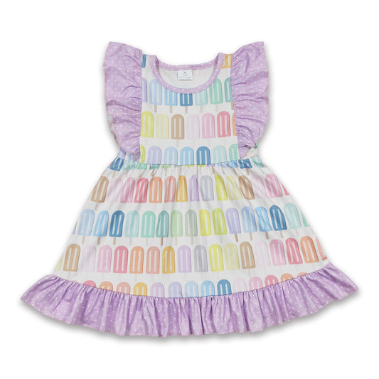 Popsicle lavender sleeves baby girls summer dresses
