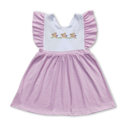 Flutter sleeves bunny baby girls easter dresses