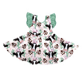 Cactus cows eggs flutter sleeves girls easter dress