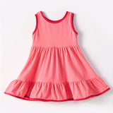 Sleeveless watermelon red ruffle baby girls summer dress