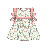 Bunny floral flutter sleeves girls easter dresses