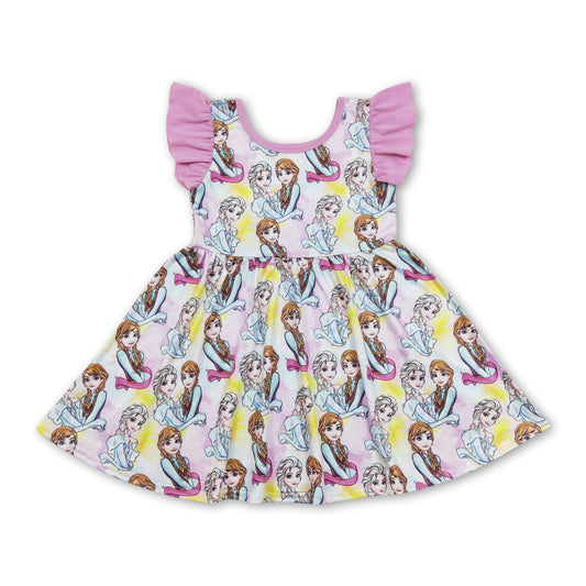 Flutter sleeves princess baby girls dresses