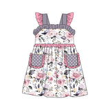 Flutter sleeves floral pockets baby girls summer dress