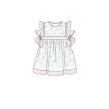 Flutter sleeves drink bow kids girls summer dress
