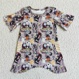 Short sleeve pocket kids girls Halloween dresses
