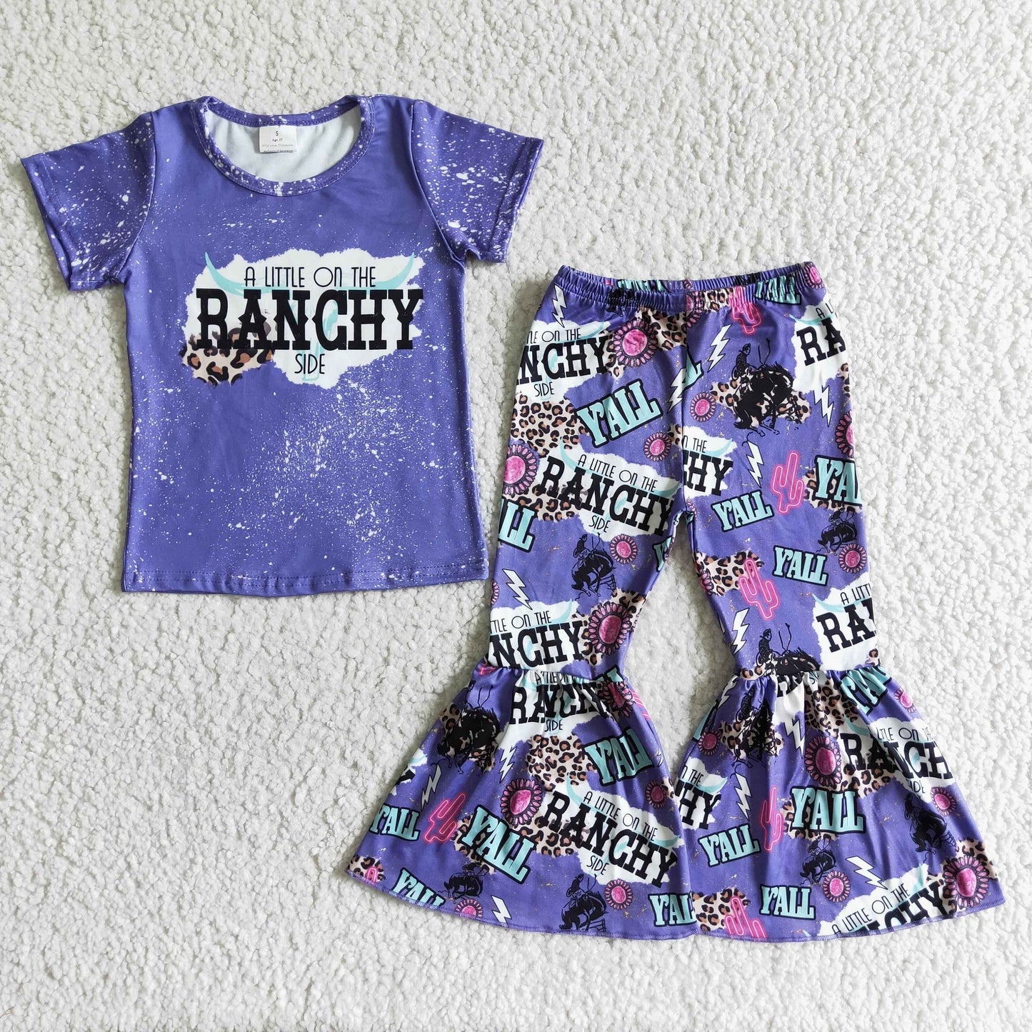 A little of ranchy side bell bottom pants girls outfits