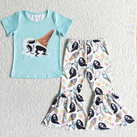 Skull Ice cream girls clothing set