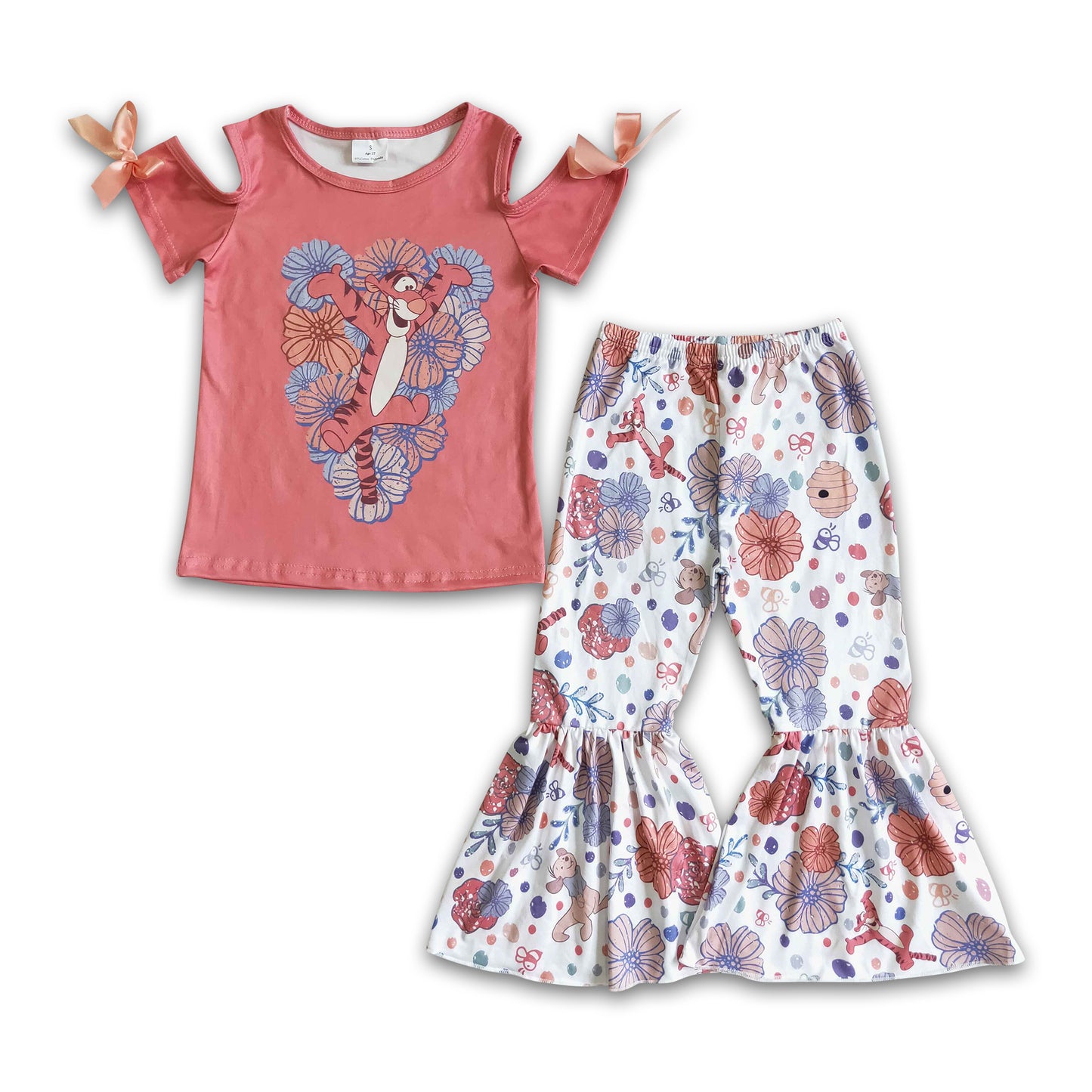 Tiger shirt floral pants girls cute outfits