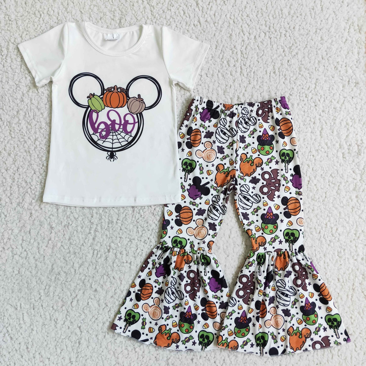 Boo pumpkin shirt snacks pants girls Halloween clothes