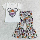 Boo pumpkin shirt snacks pants girls Halloween clothes