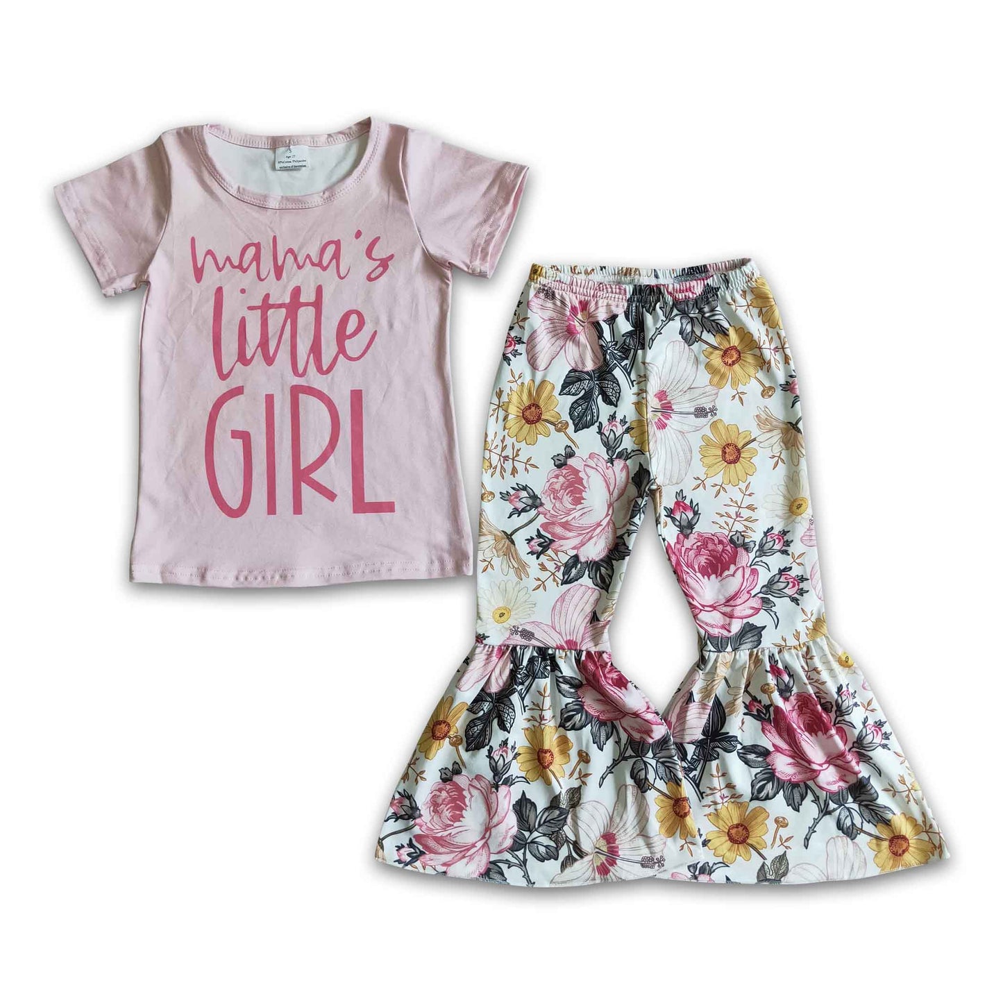 Mama's little girl shirt floral pants clothing set