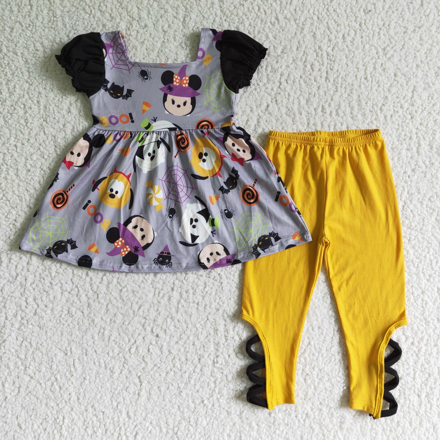 Boo mouse tunic criss cross leggings girls Halloween clothes