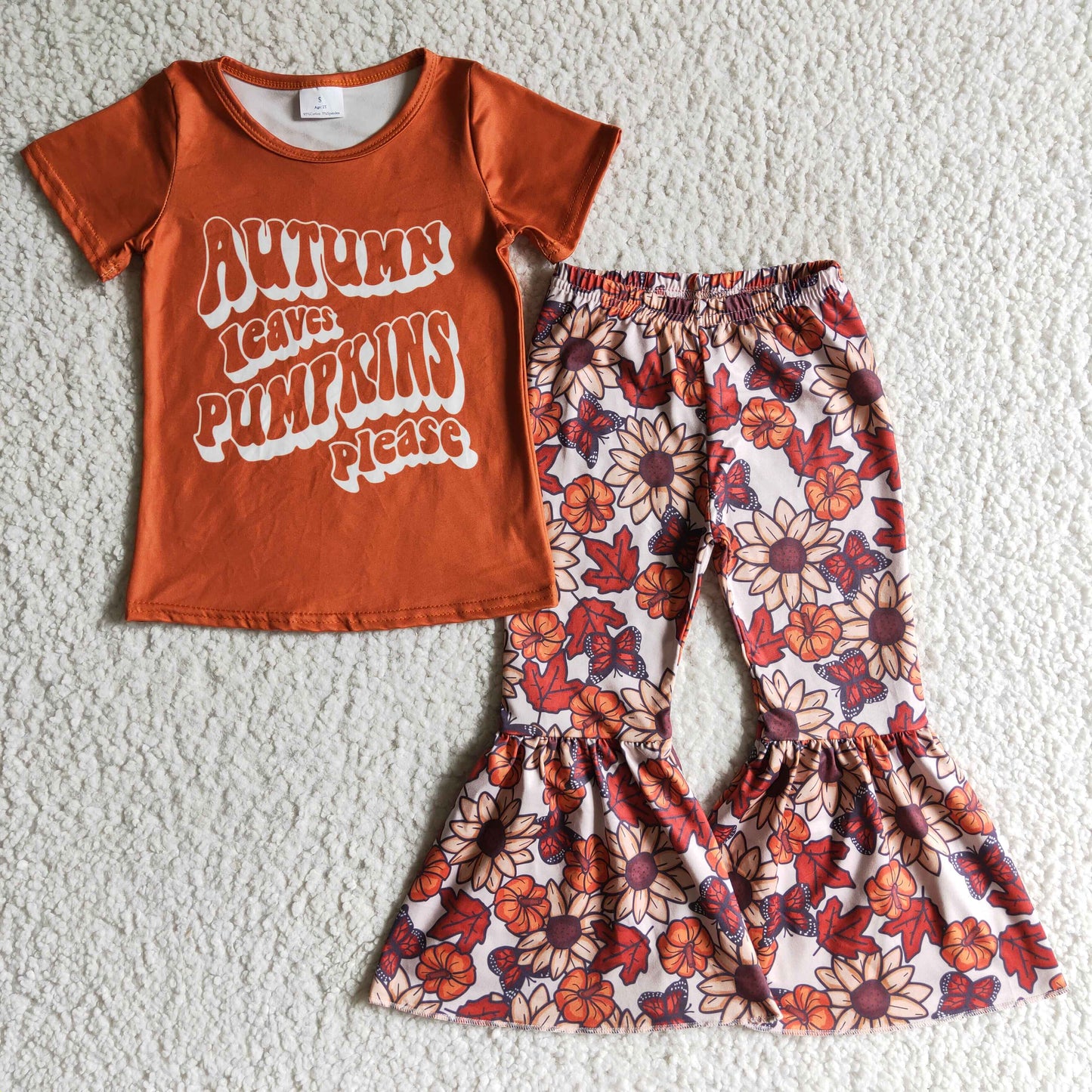 Autumn leaves pumpkins please baby girls fall clothes