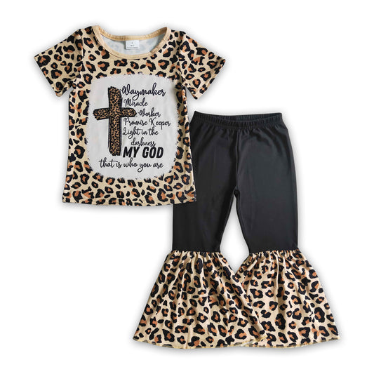 Cross my god leopard kids girls clothes
