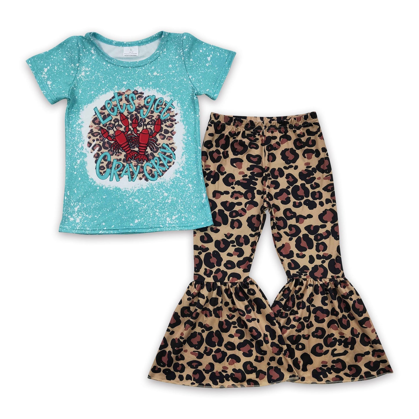 Let's get cray cray crawfish leopard pants girls clothing set