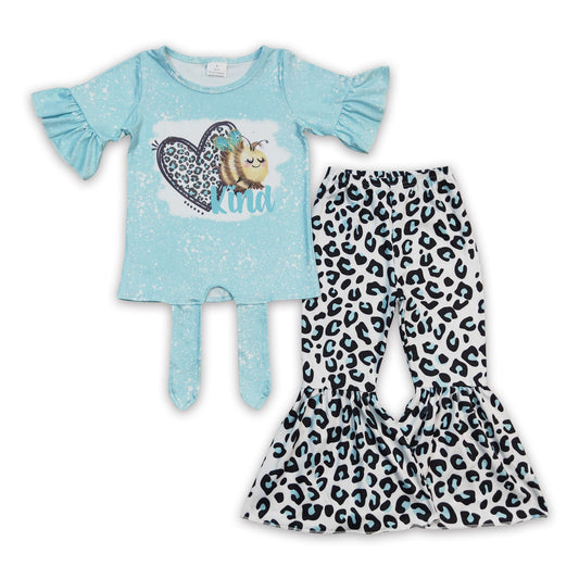 Bee kind heart leopard girls valentine's clothes
