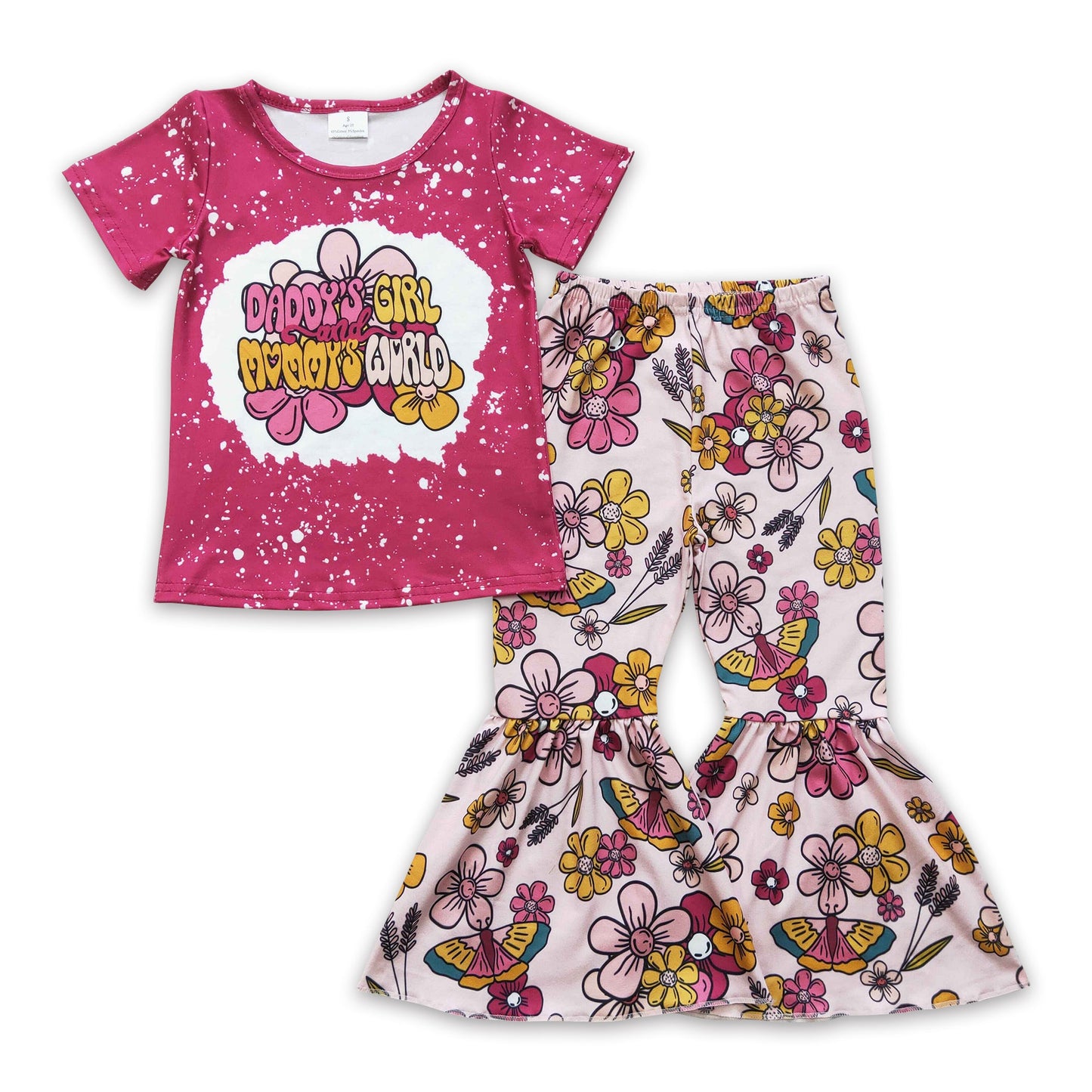 Daddy's girl mommy's world floral girls clothing set