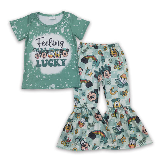Feeling lucky clover mouse rainbow girls st patrick's clothes