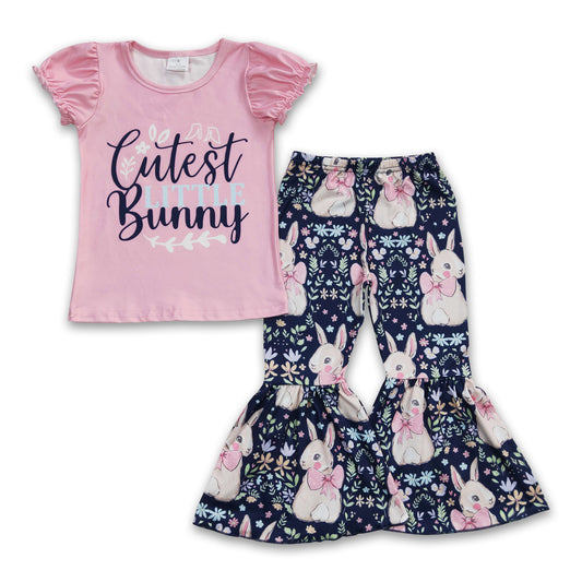 Cutest little bunny shirt floral pants girls easter clothes