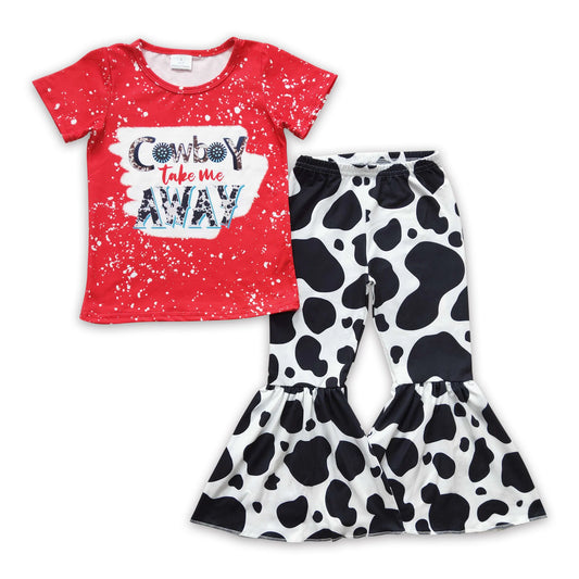 Cow boy take me away shirt cow pants girls western clothes