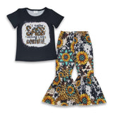 I throw sass around like confetti sunflower cow print girls clothes