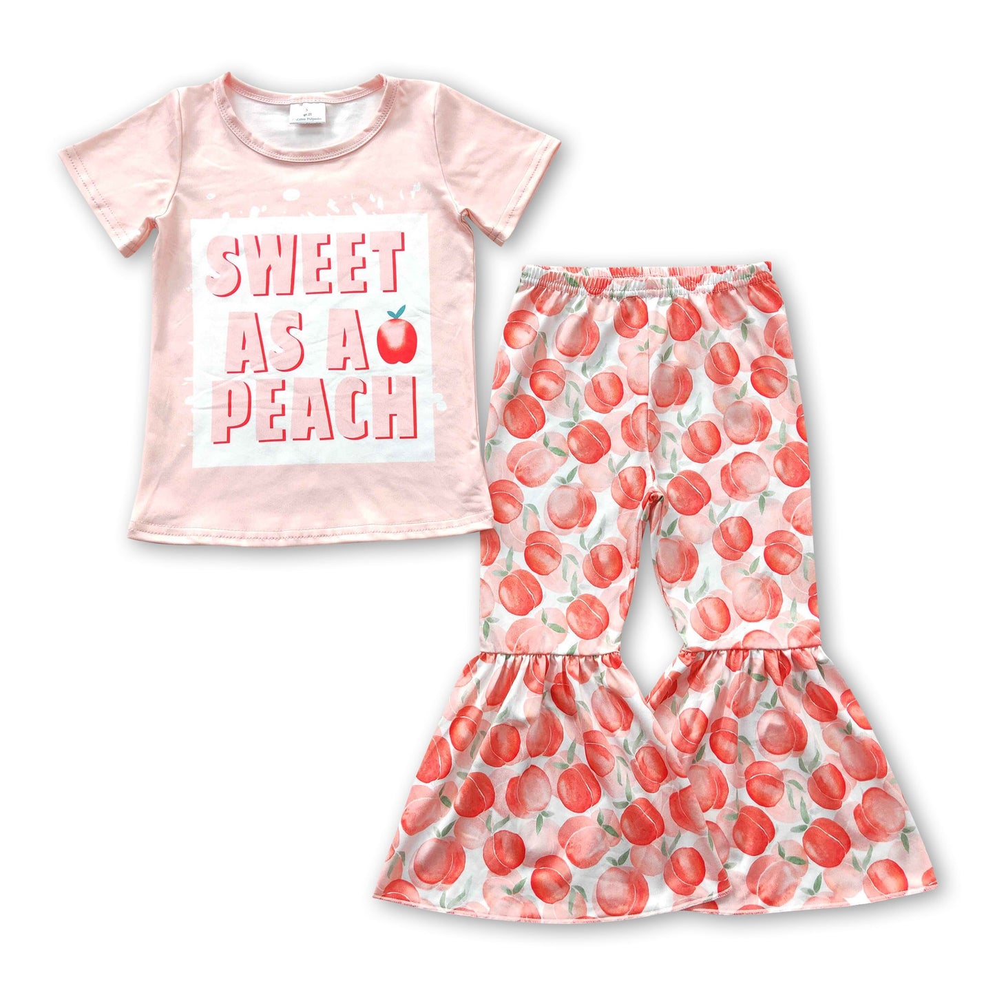 Sweet as a peach kids girls clothing set