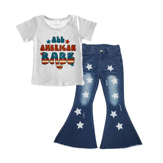 All american babe shirt jeans girls 4th of july outfits