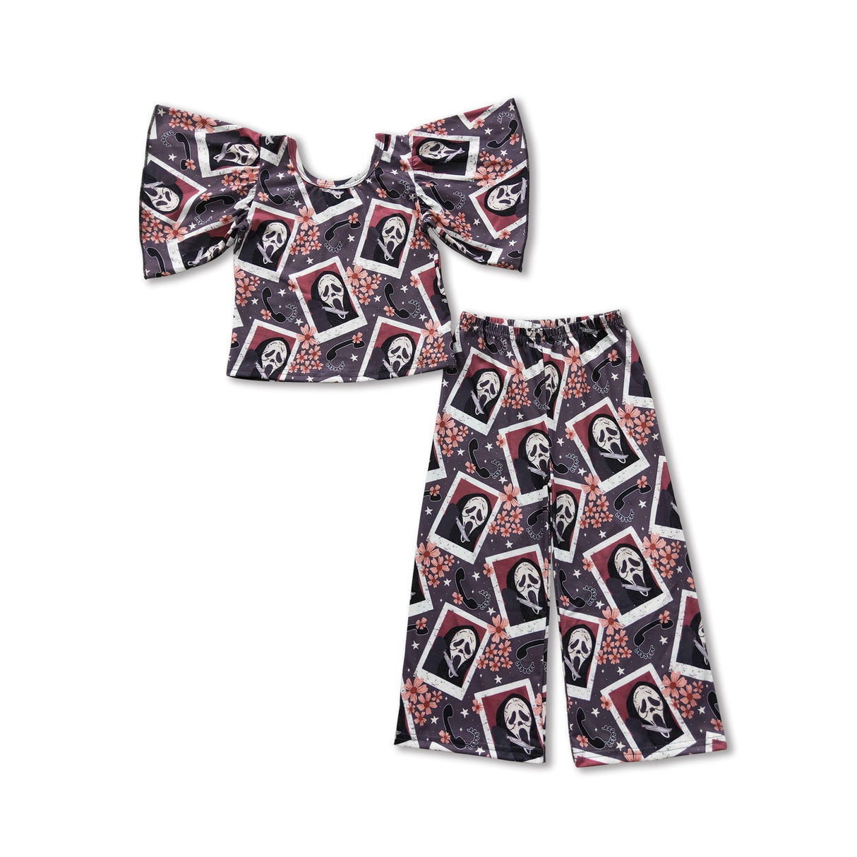Scream shirt pants kids girls Halloween clothing set