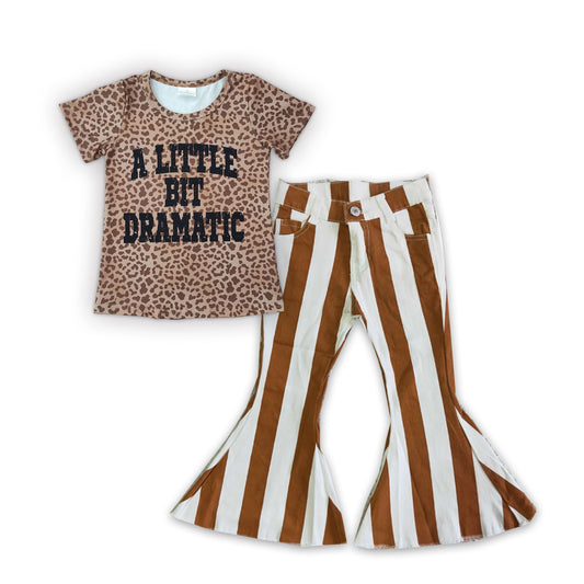 A little bit dramatic leopard shirt brown stripe jeans girls clothes
