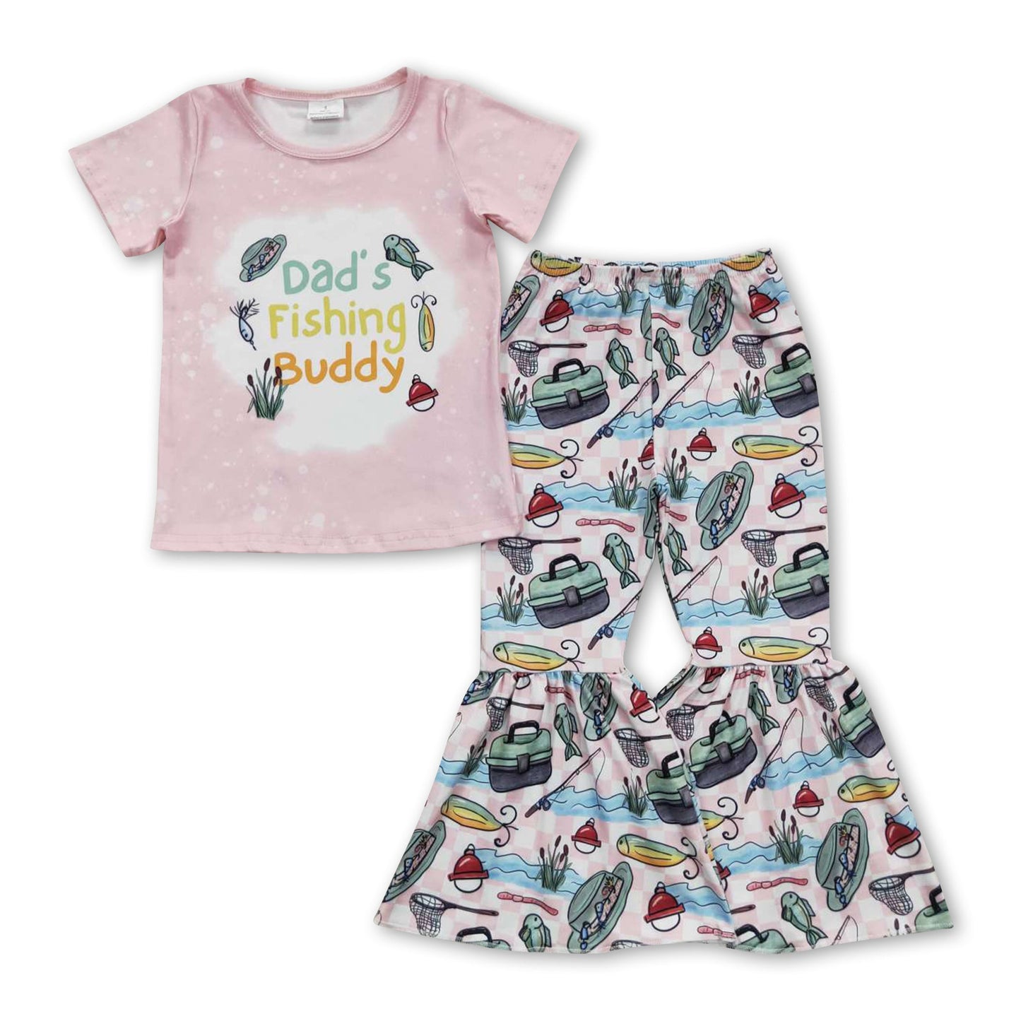 Dad's fishing buddy pink kids girls outfits