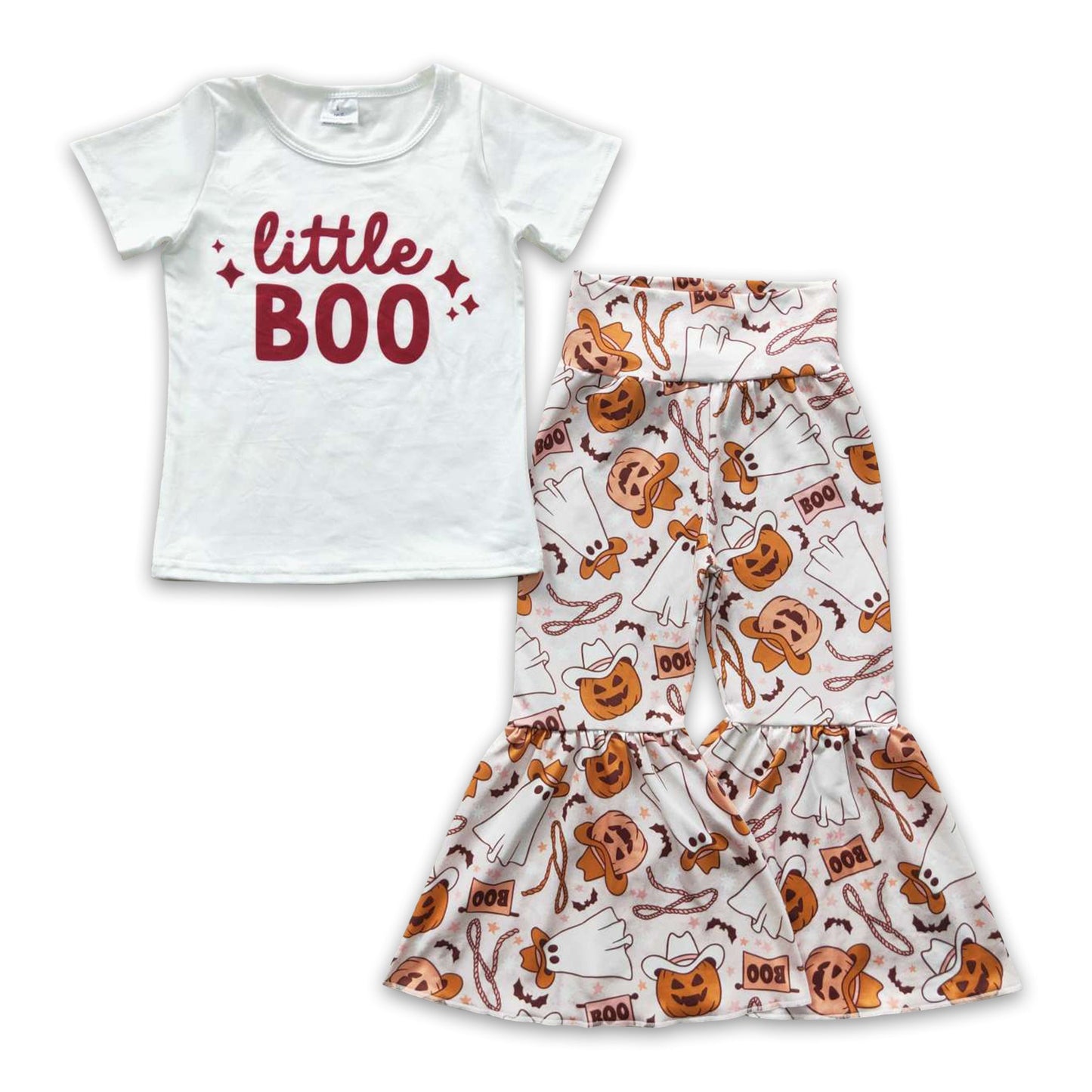 Little boo shirt pumpkin pants baby girls Halloween clothes