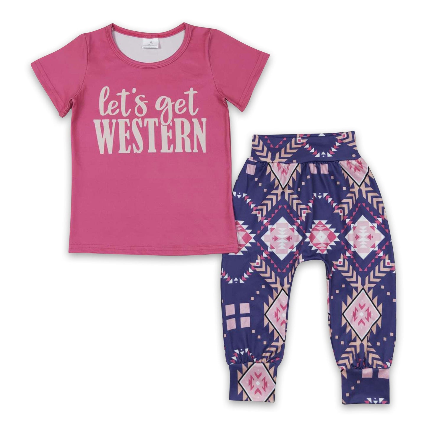 Let's go western top aztec pants kids girls clothes